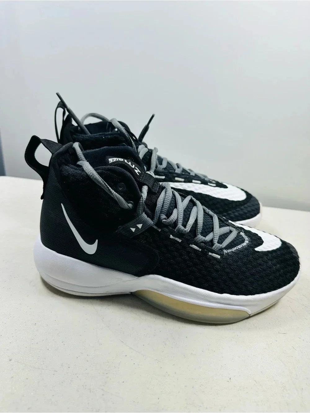 Nike Kids Black and White High-Top Basketball Sneakers